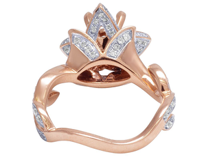 Anillo de aniversario de plata esterlina S925 chapado en oro rosa con diamante de moissanita de corte redondo, diseño de lujo único para mujer - Product Image 5