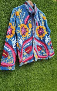 High On Demand Handmade <b>Vintage</b> Suzani Embroidered <b>Jacket</b> for Women Bohemian Tribal Style Coat Available For Export From India - Product Image 3