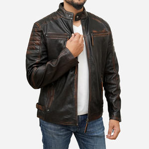 Chaqueta de Cuero para Hombre, Estilo Urbano, Cuero Vacuno Genuino, Ropa de Cuero, Marca Personalizada, Proveedor Mayorista OEM - Product Image 4