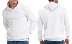 Sweats à capuche pour hommes de haute qualité pull à capuche 100% coton manches régulières pour l'hiver tissu tricoté teint uni motif solide sans doublure - Product Image 5