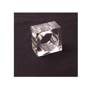 หรูหราอะคริลิคแหวนผ้าเช็ดปากแหวนรับประทานอาหารงานแต่งงานสแควร์เอียงผู้ถือผ้าเช็ดปากอะคริลิคสําหรับบนโต๊ะอาหารและขายร้อน - Product Image 3