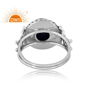 Best Selling Oxidized Sterling Silver Natural Mojave Copper <b>Lapis</b> <b>Lazuli</b> Gemstone Statement <b>Ring</b> Custom Jewelry Manufacturer - Product Image 5