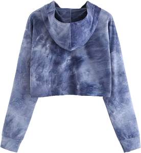 Sweat-shirt à capuche élégant pour femme, en polaire écologique, à manches longues, coupe courte, pour l'entraînement, avec designs personnalisables - Product Image 2