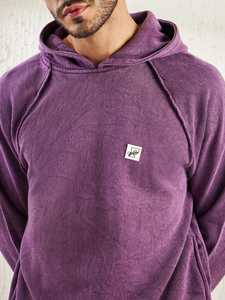 เสื้อฮู้ดดี้โอเวอร์ไซส์ผ้าเทอร์รี่คอตตอน 100% คุณภาพสูง สำหรับฤดูหนาว ทรงยูนิเซ็กซ์  ลายพิมพ์ดิจิทัล แขนเสื้อแบบแร็กแลน  ฟอกสีสไตล์วินเทจ  เสื้อลำลองผู้ชาย - Product Image 3