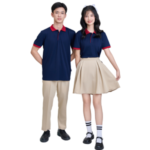 MEILLEURE VENTE Uniforme Scolaire pour Garçons et Filles Jupes ou Court Marine/Blanc Personnaliser Couleur et Design Très Doux - Product Image 6