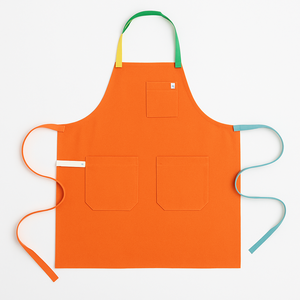 Red Canvas Bib <b>Apron</b> Three Pockets Adjustable Waist for Cleaning Supplies Fashionable Design Eco-Friendly Durable Water - Product Image 6