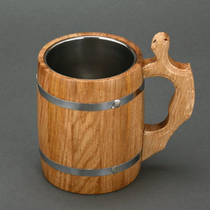 Taza de barra de madera de nuevo diseño con asa, fiestas de bodas para uso en forma personalizada, utensilios de cocina, jarra de cerveza con asa, los mejores productos - Product Image 3