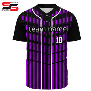 Venta caliente personalizado en blanco 100% poliéster béisbol camisa botón abajo personalizado béisbol Jersey - Product Image 1