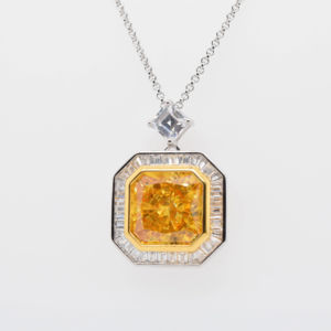 925 Argent Oie Jaune CZ Zircon Collier Luxe Style Vintage avec Or et Rhodium Placage Colliers De Luxe À La Mode - Product Image 1