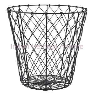 Cubo de Almacenamiento de Alambre Abierto, Nuevo Diseño, Cubo de Basura de Alambre de Hierro para Oficina y Hogar, Forma Redonda, IHA IHAWB042 - Product Image 1