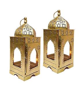 Linternas colgantes marroquíes pulidas en oro linterna marroquí diseño hecho a mano linterna de Metal para hoteles restaurantes - Product Image 4