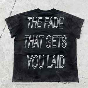 Camiseta de Hombre de Algodón 100% del Fabricante, Hombros Regulares, Estilo Oversize, Impresión Serigrafiada, Lavado Ácido Vintage, Desgastada - Product Image 1