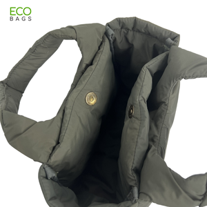 Luxury Custom <b>Quilted</b> <b>Handbag</b> Women Puffer Design Two Open Leather Polyester Fac Direct Competitive Price Wholesale Vietnam - Product Image 5