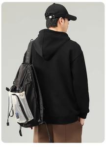 Poids lourd coton hiver décontracté hommes haut couleur unie pull ample sweats à capuche sweat à manches longues haute qualité Anti-boulochage - Product Image 4