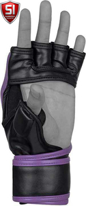 ถุงมือ MMA แบบครึ่งนิ้ว SUMROOS หนัง PU สำหรับฝึกซ้อมและต่อยมวย ปรับระดับได้ด้วยสายรัดข้อมือแบบ Hook and Loop สำหรับทุกเพศ เหมาะสำหรับศิลปะการต่อสู้ - Product Image 6