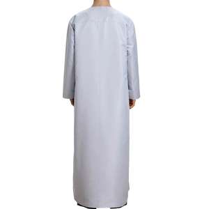 OEM Arabic Dubai Islamic Clothing <b>Men</b> Thawb Jubba Long Sleeve Ethnic <b>Thobes</b> Solid Color Male Muslim Thobe - Product Image 2