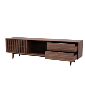 Meuble TV en teck véritable brun thé, de haute qualité, design naturel, pour appartement, salon, hôtel - Product Image 5