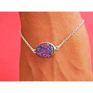 925 <b>Sterling</b> <b>Silver</b> Handmade Fine Charm <b>Bracelet</b> with Gemstone for <b>Women</b> Wedding or Gift for Girls Druggie Style - Product Image 3