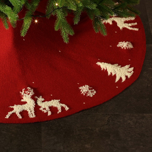 Jupe de sapin de Noël en fourrure blanche, design rond, décoration d'intérieur sur le thème de l'hiver pour la base du sapin de Noël, accessoire festif pour les fêtes - Product Image 1