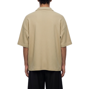 เสื้อโปโลทรงวินเทจ วอช วาฟเฟิล บ็อกซี่ สำหรับทุกเพศ ระบายอากาศได้ดี ผ้าถักสีพื้น ปักลาย แขนสั้น ไซส์ XL - Product Image 6