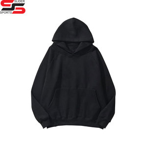 Custom Heavyweight Men's Plain Hoodie Algodón en blanco 400gsm Winter Hoodie Fleece Pullover Hombres Oversized Hoodie - Product Image 4