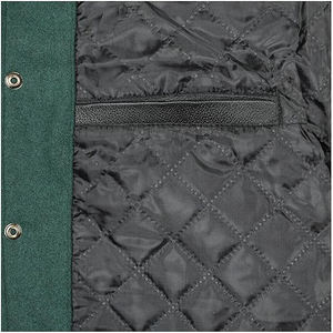 Chaqueta Universitaria Corporativa con Logotipo Personalizado Bordado, Cuerpo de Mezcla de Lana, Mangas de Cuero, Regalo para Empleados, Uniforme - Product Image 5