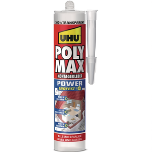 UHU POLY MAX POWER Scellant adhésif transparent 300g Cartouche Scellant haute performance Origine Pays-Bas -20-100C - Product Image 3