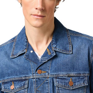 Chaqueta de mezclilla recubierta de estilo informal de invierno para hombre con decoración de botones Método de tejido no tejido de viscosa Suministro ODM - Product Image 4