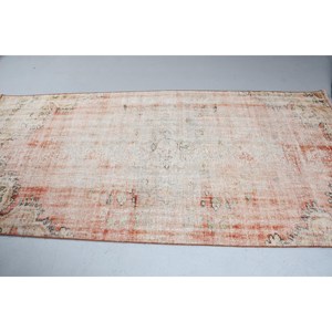 Tapis turc 4x8,9 pi (123x270 cm), tapis abstrait vintage rouge - Product Image 4