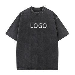 Camiseta de Hombre al por Mayor con Lavado Ácido, Estilo Urbano, Hip Hop, Camisetas de Algodón con Logotipo, Camisetas para Hombre - Product Image 4