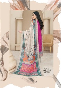 Costumes en coton brodé pour femmes Robe d'été pour femmes de haute qualité Style ethnique Inde Pakistan Vêtements Shalwar Kameez - Product Image 5