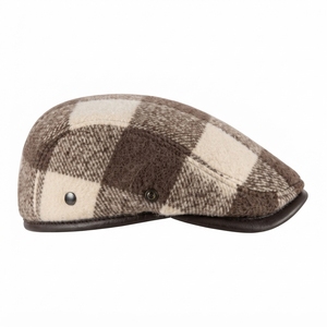 Gorro Octogonal de Lana a Cuadros con Forro Polar, Estilo Vintage, Casual, para Invierno, Personalizable con Logotipo, Venta al Por Mayor, OEM - Product Image 4