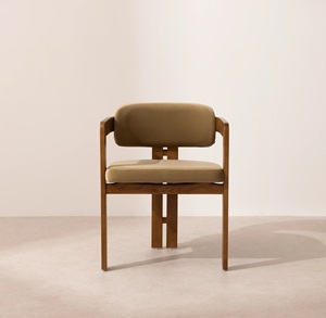 Restaurant moderne dinant la finition naturelle de couleur de tissu adaptée aux besoins du client par matériel en bois de teck solide de chaises - Product Image 3