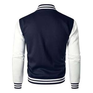 Vêtements de style de rue de haute qualité pour hommes, vestes Pakistan OEM, conception de logo personnalisé, vestes de baseball en laine à manches en cuir contrastées - Product Image 2