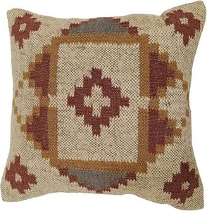 Modern Square Kilim <b>Cushion</b> Cover Hand Loomed Woolen Material Red Geometric Design Rugs for Home Use - Product Image 2