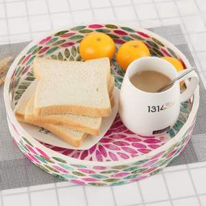 Bandeja de decoración de comodidades de primer rango para hogares hecha a mano, bandeja con incrustaciones de mosaico más vendida, bandejas de nácar - Product Image 4