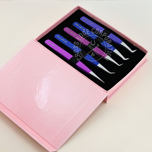 Pince à épiler professionnelle pour extensions de cils à pointe en fibre, droite, pour isolation et éventail, testée à la main, antidérapante, outil de précision - Product Image 1