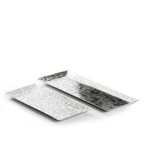 <b>Gold</b> Plated Modern Hammered Design Stainless Steel Commercial Grade Dishwasher Safe Portable Restaurant Home <b>Serving</b> <b>Tray</b> for - Product Image 6