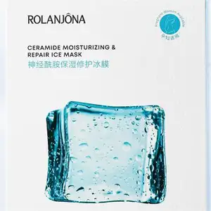 Offre Spéciale marque privée Rolanjona hydrater les soins de la peau nourrissant acide hyaluronique glycérine céramide réparation glace masque facial en feuille