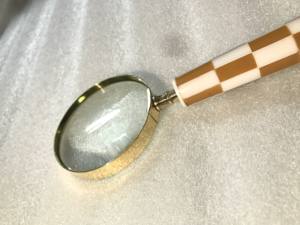 Mango de latón marítimo Vintage antiguo, mango de resina resistente para empresas Kaka, artesanías de Metal con lupa de oro rosa - Product Image 3