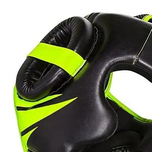 Noir Jaune-Col Patchwork Respirant Couvre-chef Boxe MMA Combat Formation Protecteurs De Tête De Protection Avec Visage Amovible - Product Image 5