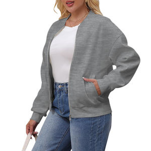 Chaqueta Bomber de Moda Urbana para Mujer, Invierno, Lisa, Delgada, con Cierre, Chaquetas Bomber para Mujer - Product Image 6