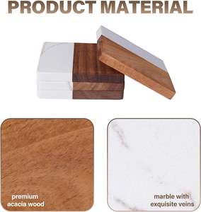 Classic Square <b>Ceramic</b> <b>Coasters</b> Set of 4 Reusable Eco-Friendly Drink <b>Coasters</b> 4 Inches Diameter 0.4 Inches Thick - Product Image 5