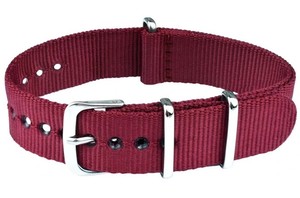Unisex 20mm Sport Waterproof Elastic Breathable Nylon Adjustable Soft Smart <b>Watch</b> Bands N029 Burgundy 18-22" Stainless Steel - Product Image 2
