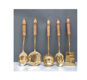 Cuchara de cocina de latón de 6 piezas de calidad superior, juego de cuchara de cocina de oro rústico único para hoteles y restaurantes - Product Image 2