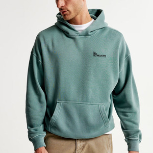Sweat à capuche uni surdimensionné épais unisexe en coton doux de haute qualité 400 GSM sweats à capuche en coton éponge français - Product Image 1