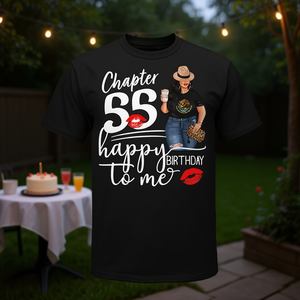 T-shirt da donna per il 55° compleanno: celebra il capitolo 55 - T-shirt promozionali per il 55° compleanno 'Happy Birthday to Me' - Product Image 3