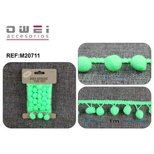 1M12u/c Belt with <b>Pompom</b> Elegant <b>Trimmings</b> for Clothing and Home Decor - Product Image 1