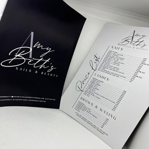 Tarjeta de invitación personalizada lista de precios imprimible impermeable resistente al aceite lista de precios de papel para su tienda de instrucciones de negocios - Product Image 2