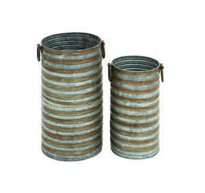 Top Selling Indian Stylish Fancy Metal Planter <b>Tubs</b> SET of 3 Unique Designer Metal <b>Galvanized</b> Planter Customized Shape Handmade - Product Image 5